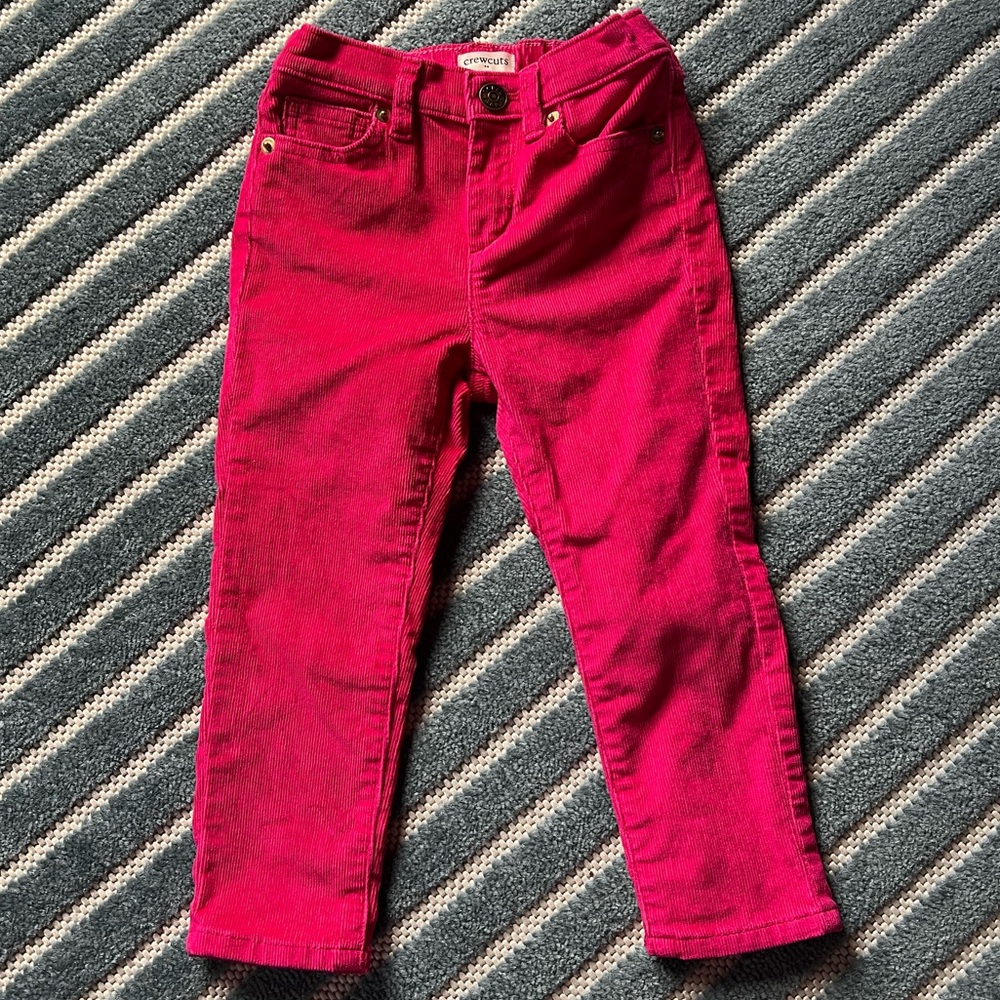 Crewcuts kids fuchsia corduroy pants
